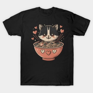 "Culinary Romance: A Feline Feast of Love on Valentine's Day" T-Shirt